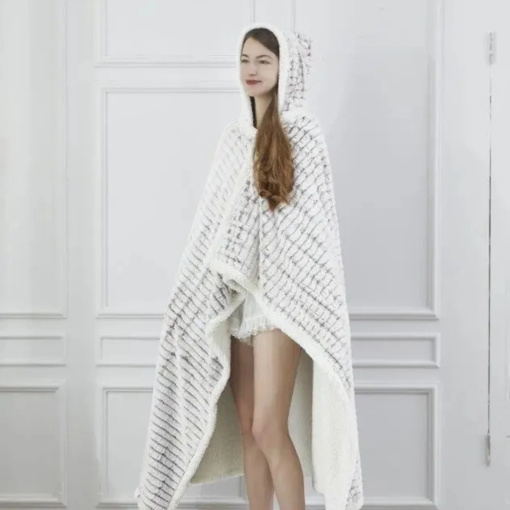 NWT Regal Comfort Chevron Granite Wearable Faux Sherpa Throw One Size
